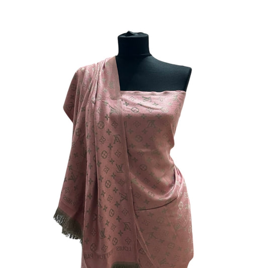 Cotton Shawl - Pink & Grey