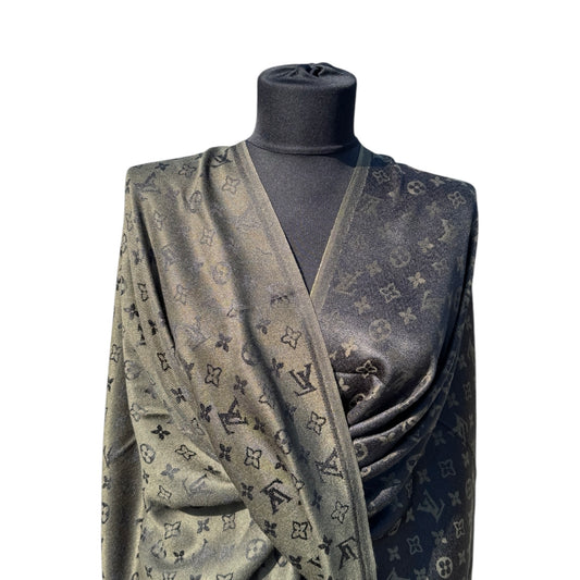 Cotton Shawl - Green & Black