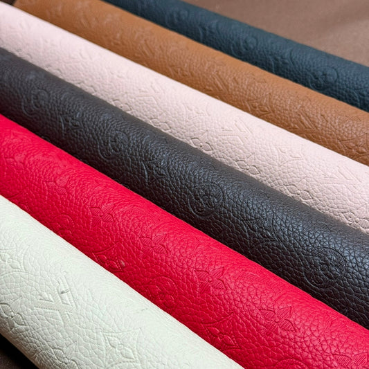 LV INWARD EMBOSSED LOGO LEATHER - 6 COLORS Natural Design Shop