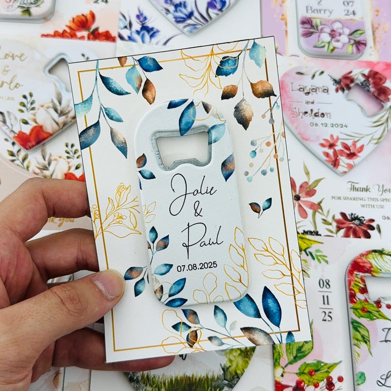 20 Pcs Personalized Wedding Magnet, Personalized Wedding Favors