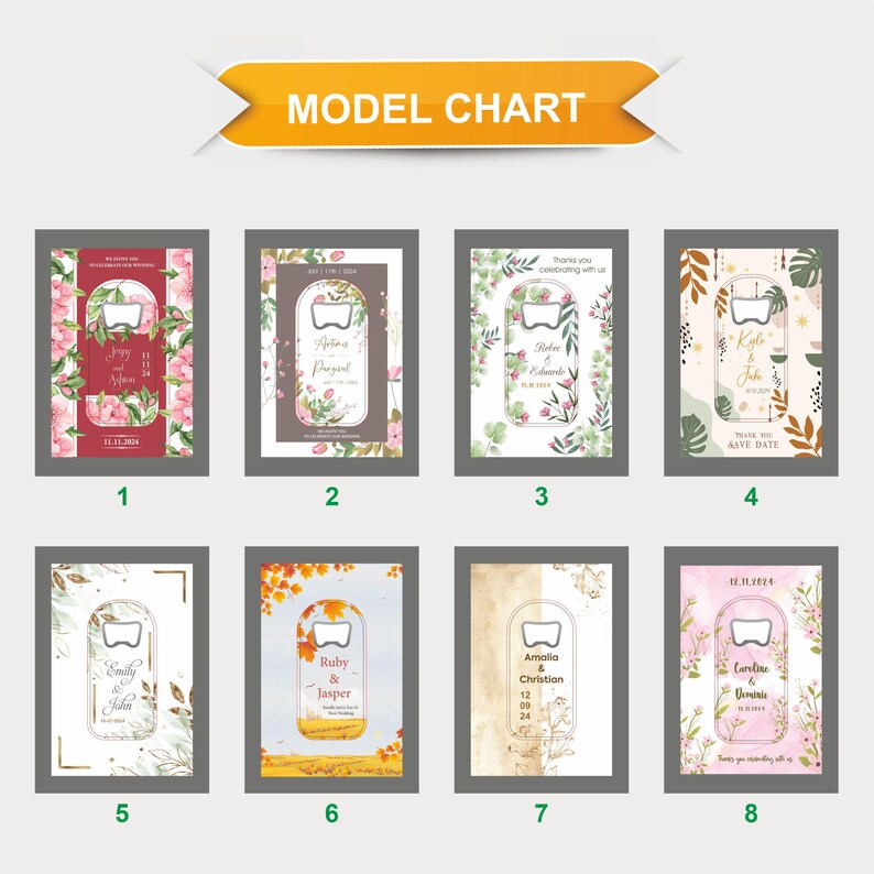 20 Pcs Personalized Wedding Magnet, Personalized Wedding Favors