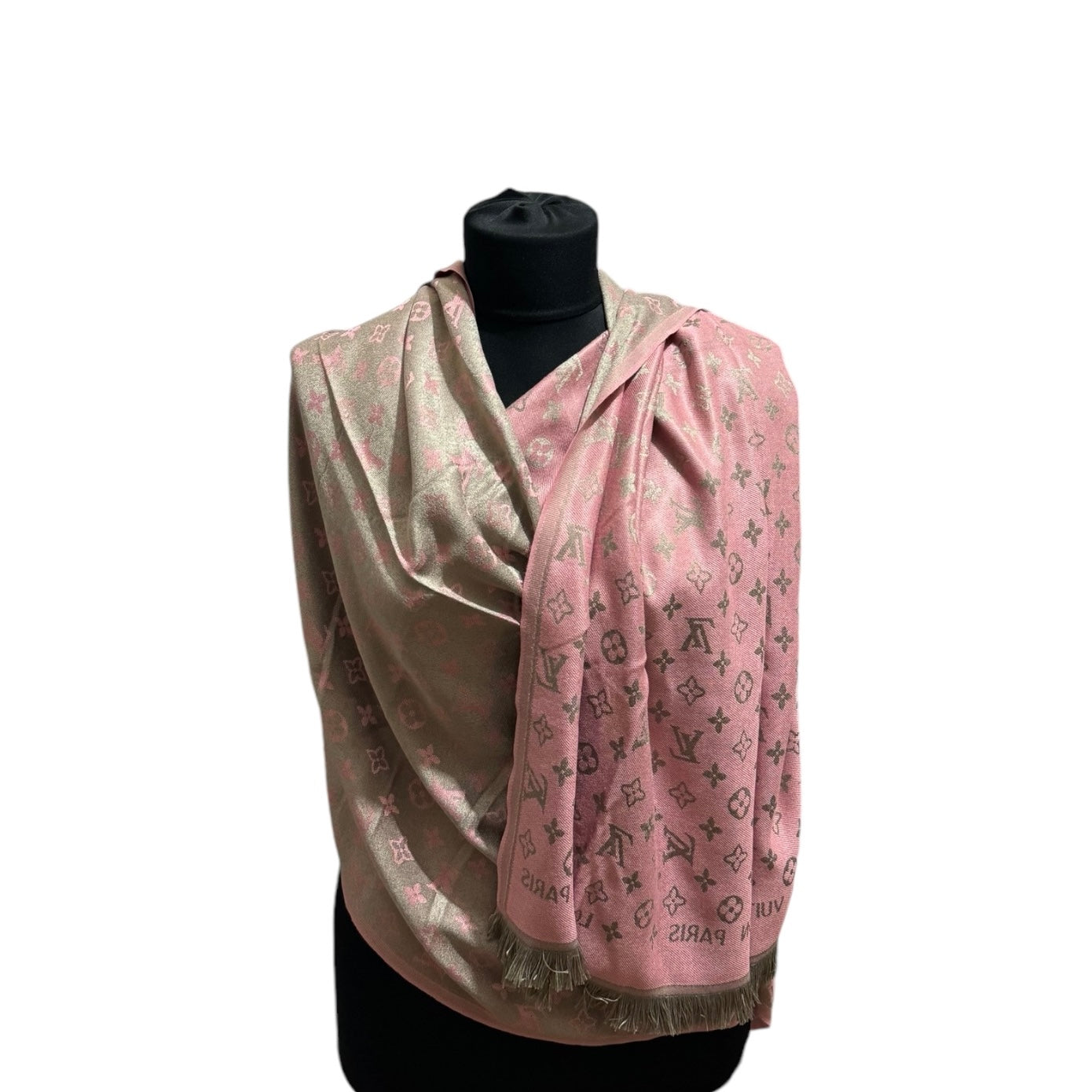 Cotton Shawl - Pink & Grey