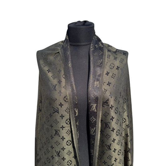 Cotton Shawl - Green & Black