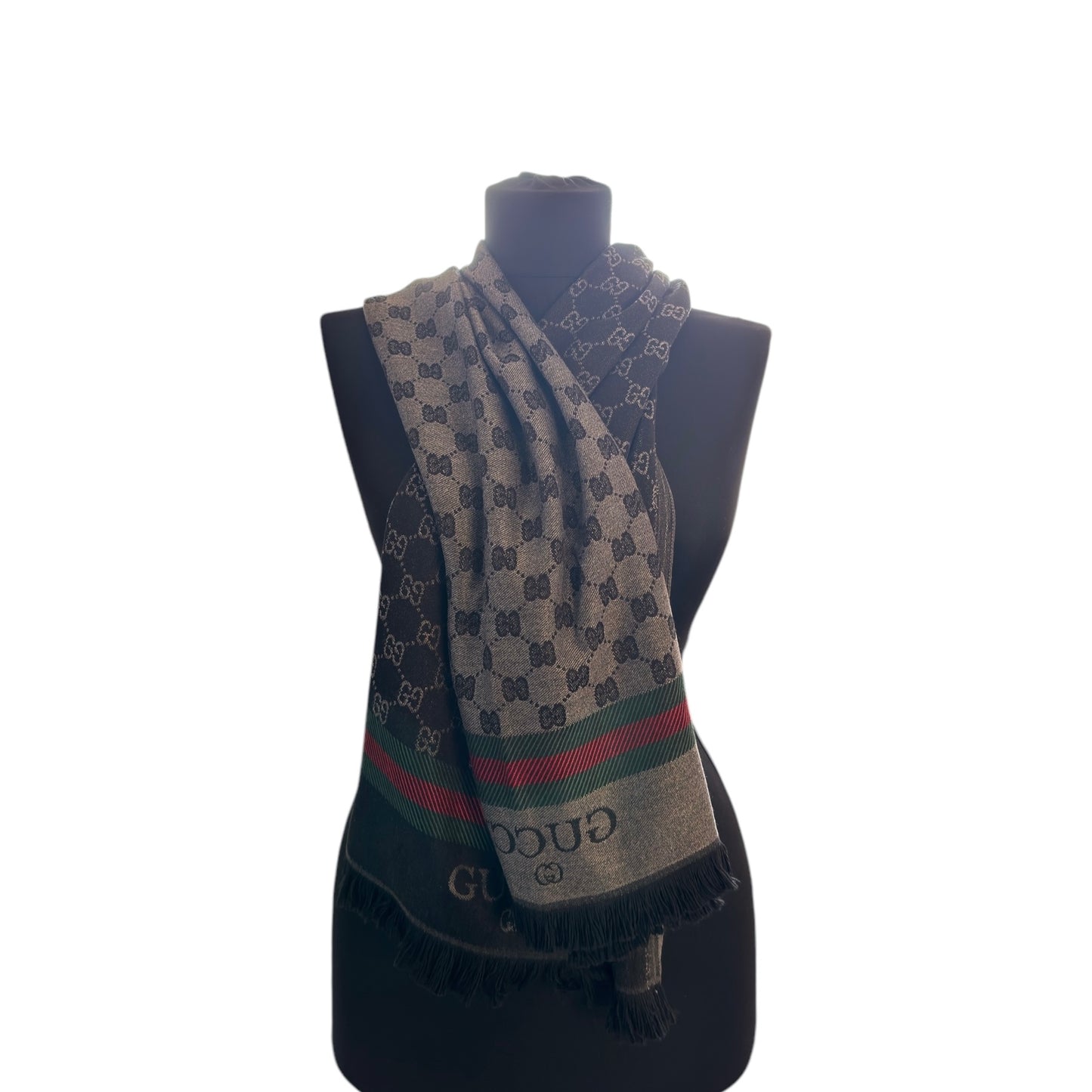 Cotton Shawl - Anthracite & Black
