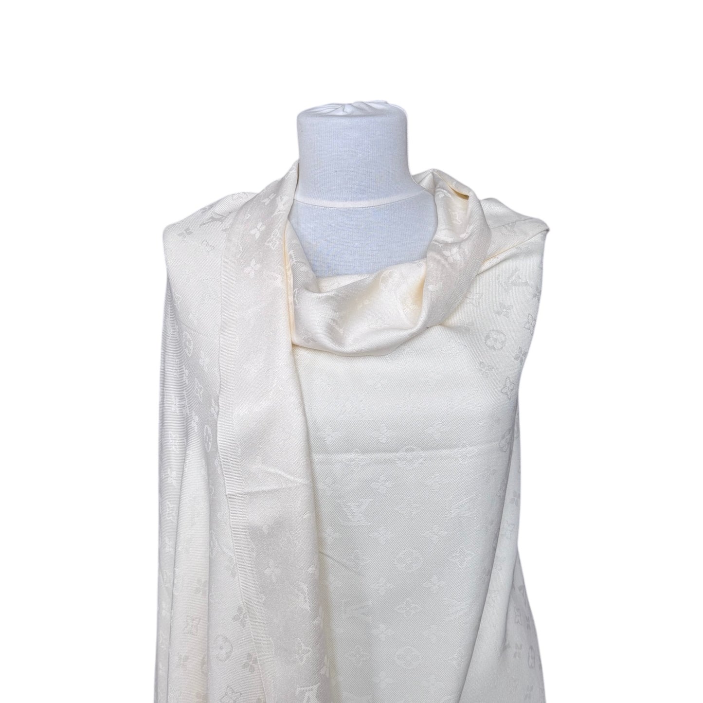 Cotton Shawl - Cream & Cream