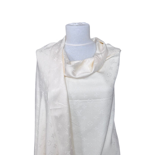 Cotton Shawl - Cream & Cream