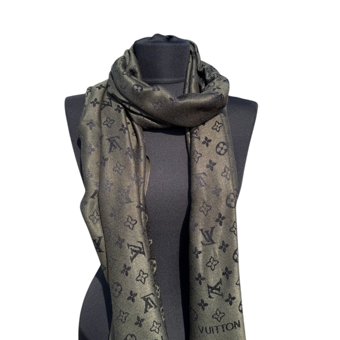 Cotton Shawl - Green & Black