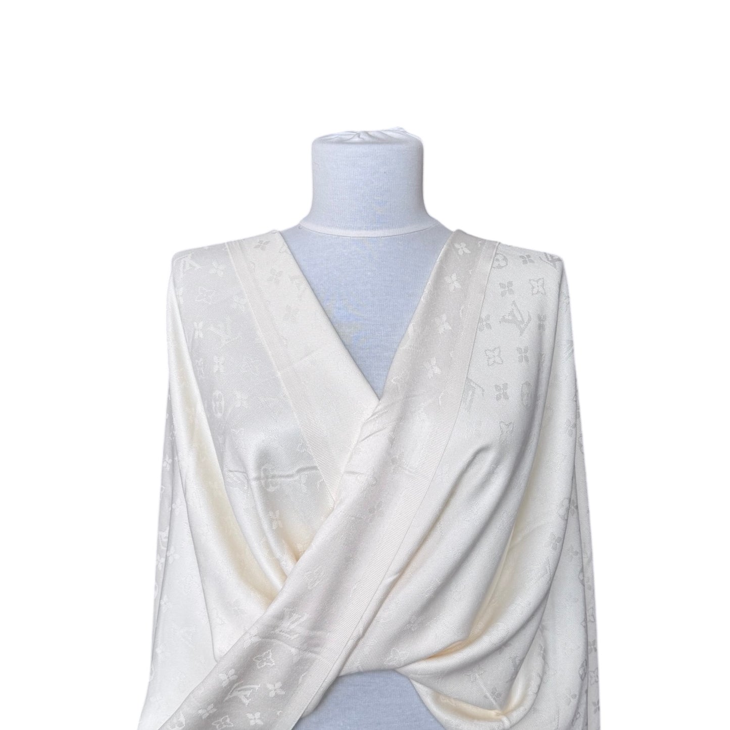 Cotton Shawl - Cream & Cream