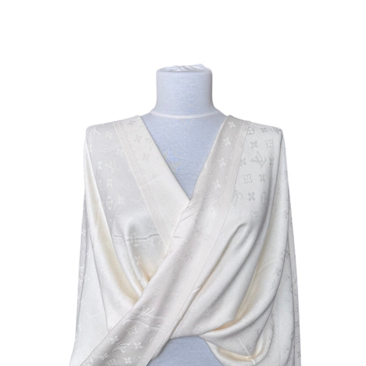 Cotton Shawl - Cream & Cream
