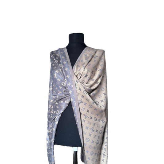 Cotton Shawl - Brown & Gold