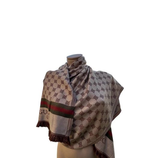 Cotton Shawl - Brown & Tan