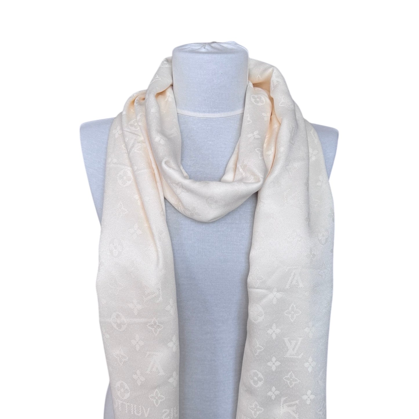 Cotton Shawl - Cream & Cream