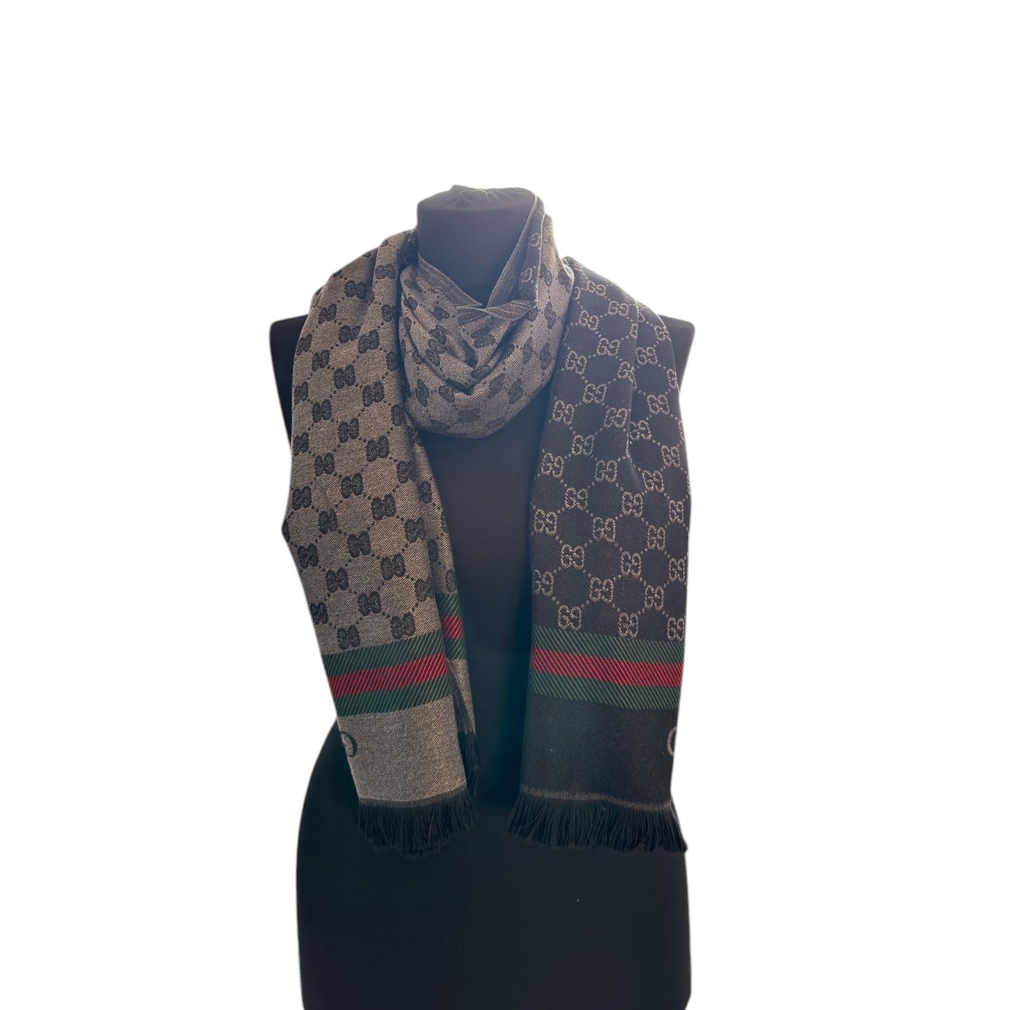 Cotton Shawl - Anthracite & Black