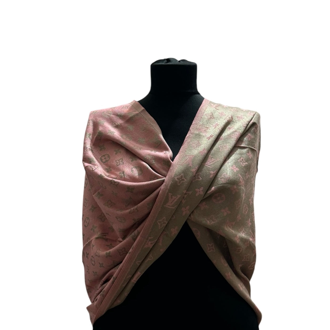 Cotton Shawl - Pink & Grey