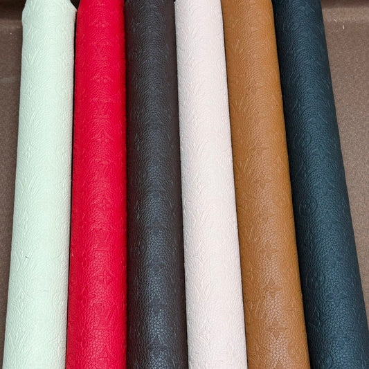 LV INWARD EMBOSSED LOGO LEATHER - 6 COLORS Natural Design Shop