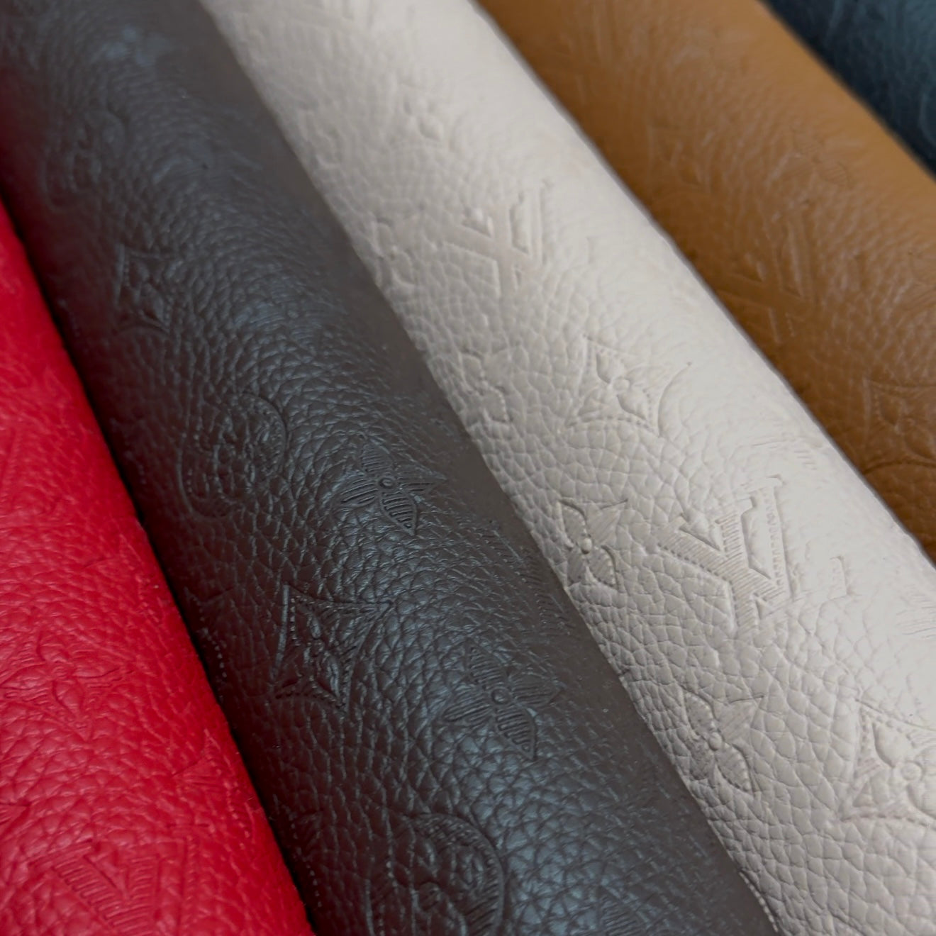 LV INWARD EMBOSSED LOGO LEATHER - 6 COLORS Natural Design Shop