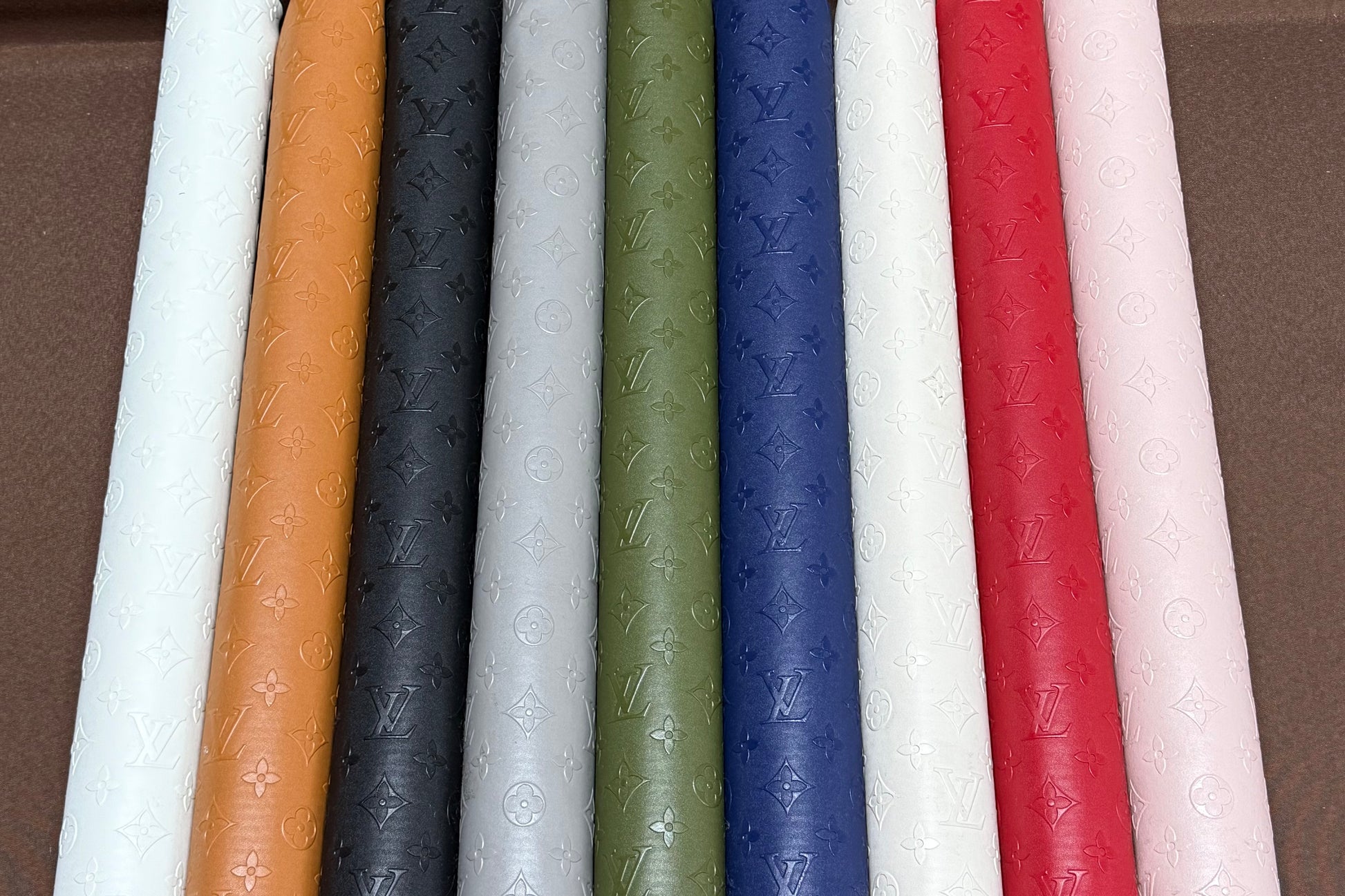 LV EMBOSSED LOGO LEATHER - 9 COLORS Natural Design Shop