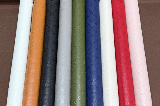 LV EMBOSSED LOGO LEATHER - 9 COLORS Natural Design Shop