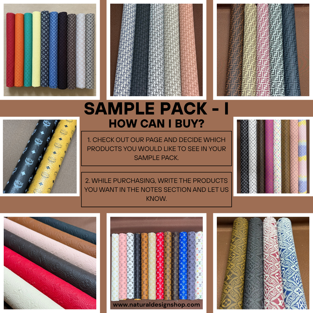 5 Pieces Sample Pack I - Leather & Fabric | Please write the sample you want in the order notes section | 10-20x 20-40 cm Natural Design Shop