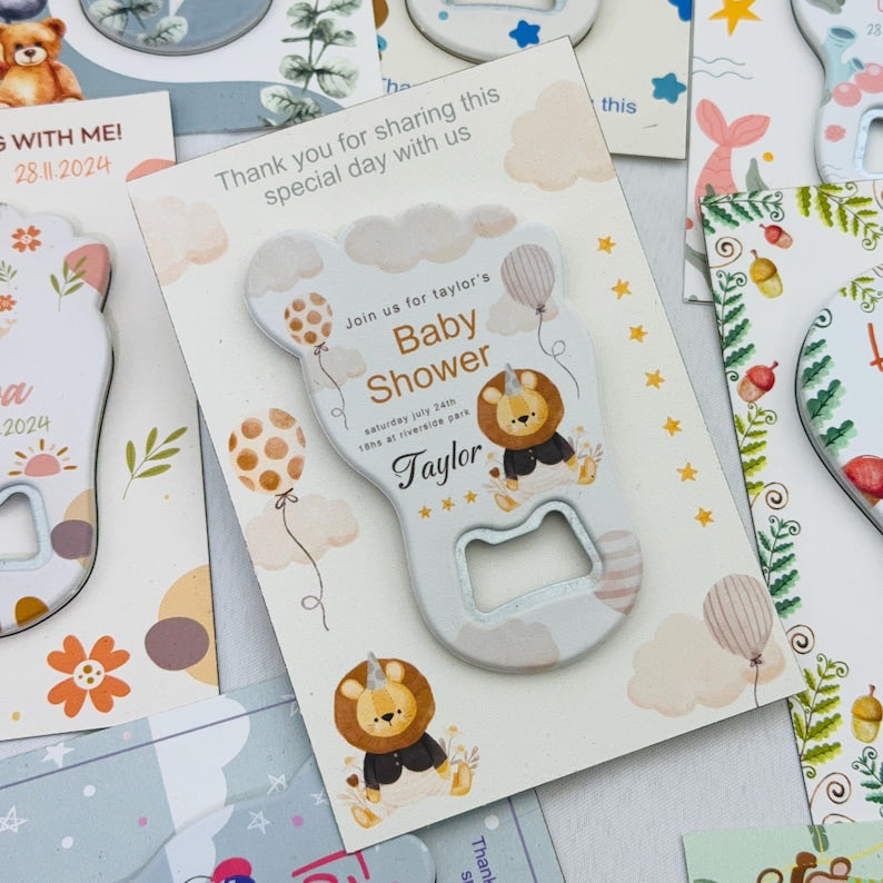 Personalized Baby Shower Bottle Opener Magnet