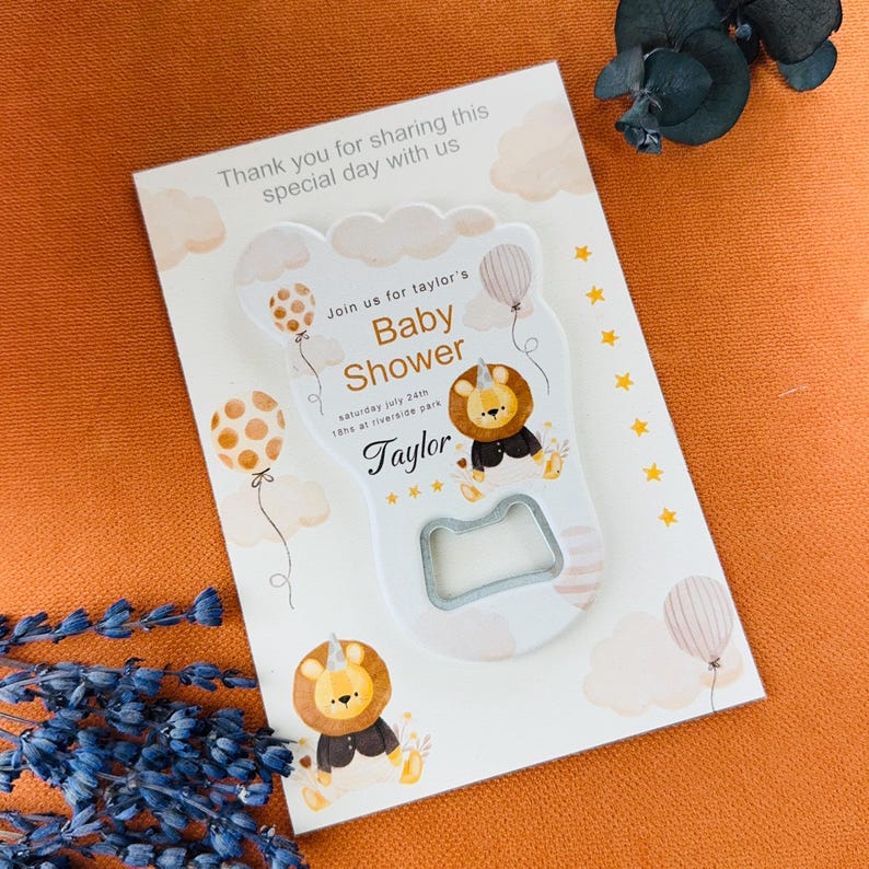 Personalized Baby Shower Bottle Opener Magnet