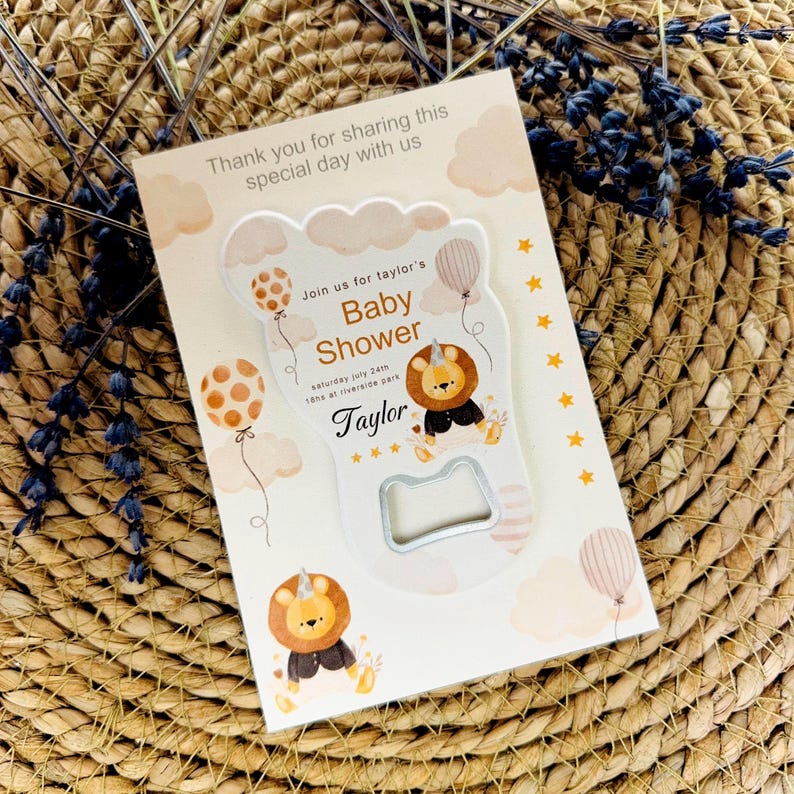 Personalized Baby Shower Bottle Opener Magnet