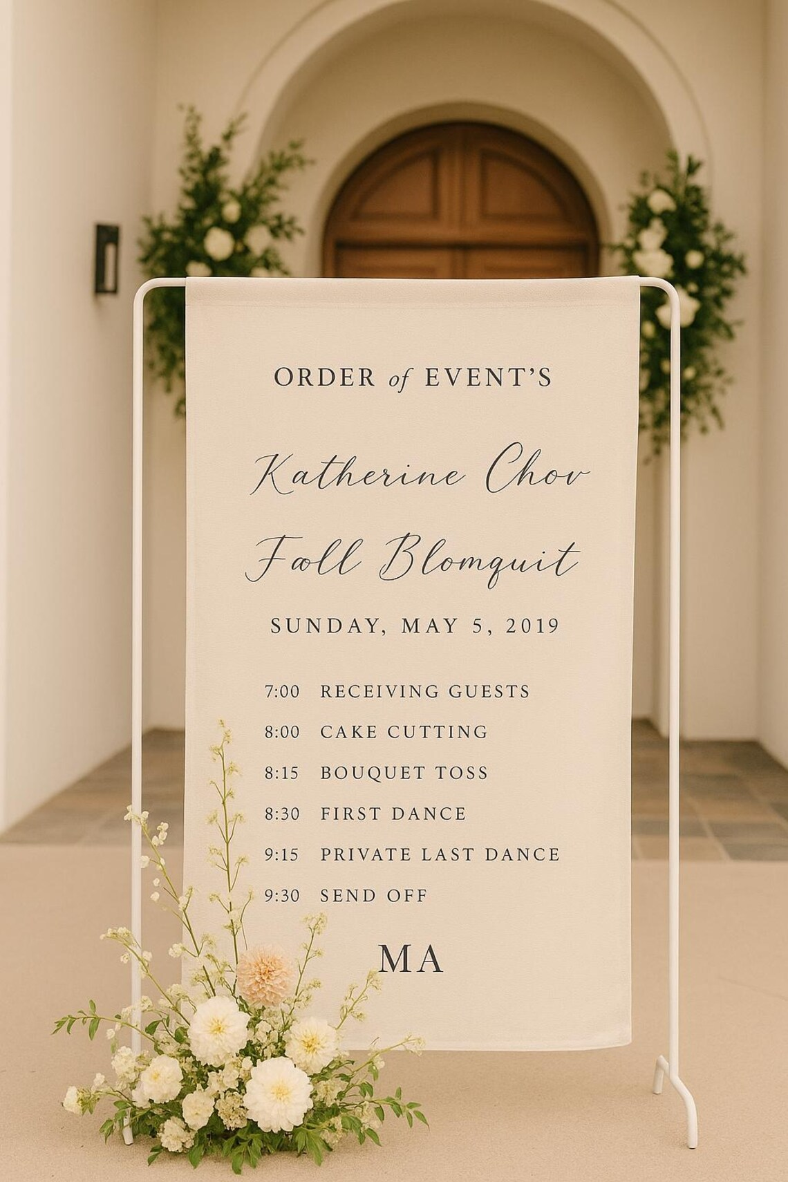 Fabric & Linen Sign | Boho Wedding Decor | Custom Name Wedding Poster | Custom Wedding Banner